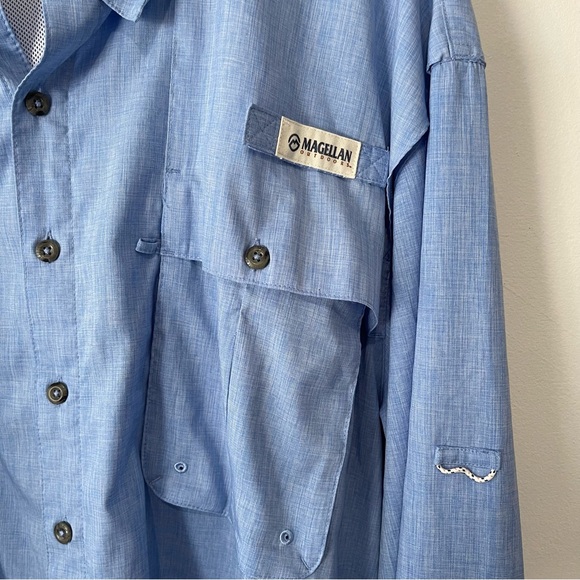Magellan Relaxed Fit Fishing Shirt Men’s 2XL Light Blue Vented Moisture Wicking - Picture 5 of 7
